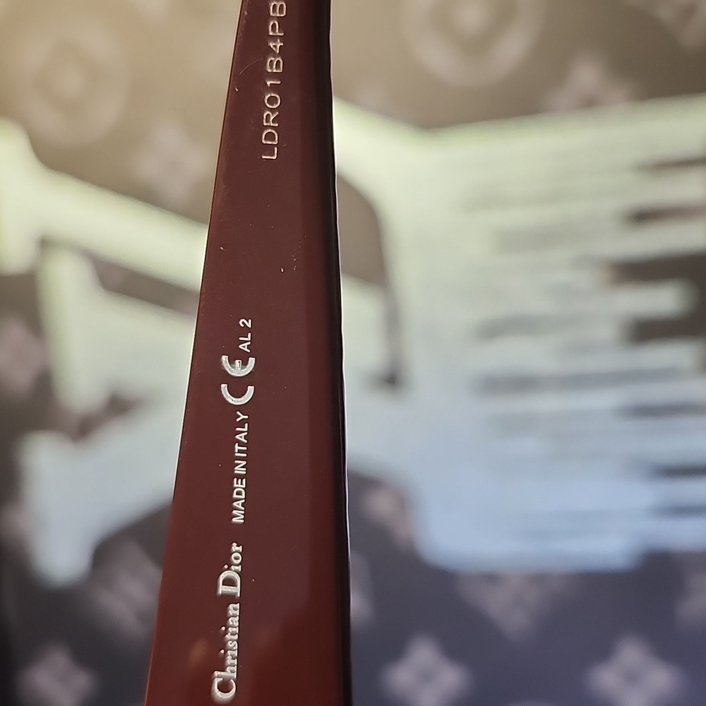 My Lady Dior Brownish Red Sunglasses W/Elegant Design Silver & Logo Accent EUC! - Picture 8 of 11